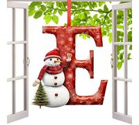 Gungtj Décoration d'arbre de Noël en forme de lettre | Décoration de Noël en forme de bonhomme de neige en acrylique 2D pour terrasse, extérieur, pelouse, intérieur, maison, chambre à coucher, couloir