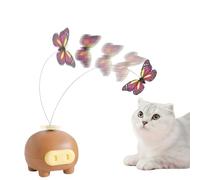 Gungtj Electronic Cat Toy, Butterfly Cat Teaser Interactive Toys, 2.76x2.56x2.56 inches Battery Operated Moving Wand, Pet Entertainment Supply for Indoor Exercise and Mental Stimulation