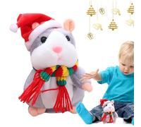 Gungtj Hamster parlant - Sound Recording Hamster Plush Interactive Toy - Animal électronique de tête de secoue automatique avec chapeau et écharpe Apprentissage pour salle de jeux Family Game Birthday