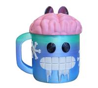 Gungtj Ice Cream Pint Holder, Smiling Face Cup, 5.91x4.72x5.51 Inches 3D Printed Reusable Container, Includes Two Spoons for Dessert Storage, Travel, Outdoor Picnic, Kids, Adults, Birthday