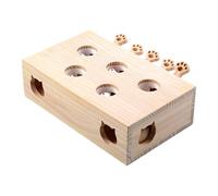 Gungtj Jouet interactif pour chat, en bois Whack-a-Mole, jouet interactif pour chat, jeux d'intérieur pour chat, puzzle en bois, de divertissement pour chat, jouet attrape-souris pour chats