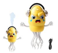 Gungtj Jouet Poulpe Dansant, Calamar Evitant Les Obstacles Rampant, Jouet Musical Octopus Rechargeable avec Lumière pour Garçons Anniversaire Noël Jeu Parcours Rampant Danse