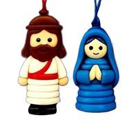 Gungtj Kits d'ornement d'arbre de Noël, décorations de vacances festives de 1,97 pouce pour femmes, famille et amis, kit de bouton créatif avec thème religieux, fournitures d'artisanat de vacances p