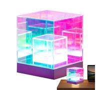 Gungtj Lampe cube, lampe de bureau, lampe de bureau à changement de couleur, lampe cube infini, lampe d'éclairage ambiant, lampe de bureau pyramide, lampe de bureau à LED, lampe de table à