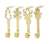 Gungtj Mantle Stocking Hooks - 4PCS Heavy-Duty Non-Slip Clips, Sturdy Garland Hangers and Stocking Holders for Home, Window, Counter, Table, Shelf, Staircase, or Holiday Decoration