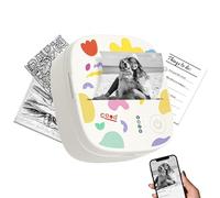 Gungtj Mini imprimante d'autocollants - Étiqueteuse Portable sans Encre avec contrôle par Application, étiqueteuse de Journal pour Photos, Notes de Journal, Maison, école, Bureau, légère et Pratique,