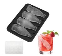 Gungtj Moules à glaçons pour cocktails, avec couvercle, moule en forme de bouteille - 4 grilles en silicone | pour fêtes par temps chaud, réunions de famille, bar, whisky, boissons