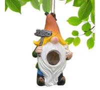 Gungtj Nichoir à oiseaux pour l'extérieur | Abri pour animaux suspendu en forme de nain | Montage sur arbre extérieur pour cour, rebord de fenêtre, parcs, merle bleu, rouge-gorge, hirondelle, pinson