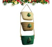 Gungtj Panier de rangement mural bohème en coton tissé pour chambre à coucher, dortoir, salle de bain, chambre d'enfant, entrée, buanderie, appartement