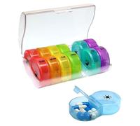Gungtj Pillule Boîte - Boîtier Portable pour Voyage,Boîtier Translucide Coloré Portable Pour Médicaments Et Compléments Alimentaires Voyage Seniors Rappel Stockage