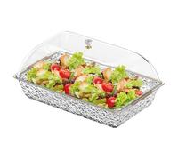 Gungtj Plateaux de Fête pour Service Alimentaire,Porte-Snacks | Plateau À Biscuits 41,5 X 25,0 Cm avec Compartiments Et Couvercle | pour Restaurant, Cuisine, Préparation, Fête, Événement, Festival,