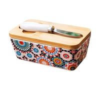 Gungtj Récipient à beurre en céramique pour comptoir avec couvercle, boîte décorative pour comptoir quotidien, fête, réfrigérateur, table à manger, réunions, pâtisserie