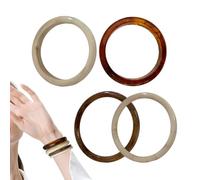Gungtj Resin Bracelet, 4 Pieces Acrylic Bangles, 2.95 inche Punk Geometric Design Ladies' Jewelry for Daily Wear, Anniversaries, Dates, Gatherings, Work, Travel, Holiday and Birthdays
