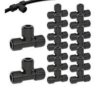 Gungtj Tés d'irrigation goutte à goutte 6,35 mm - Raccord rapide - Double joint rapide avec joint torique - Accessoires de jardin pour arrosage des cultures, pelouse, jardin, serre de pluie