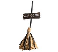 Gungtj Witch Broom Decoration, Dancing Light Up Brooms, 25.98x9.84 inches Animated Floating Prop, Spooky Sound Effect for Halloween Party Outdoor Porch Yard Haunted House Display