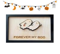 Gungtj Wooden Ghost Decoration, Decorative Wall Art, Funny Pranks Ornament, Rustic Design, Sturdy Material, (1 Piece, Brown), Perfect for Party Favors and Haunted House Decorations