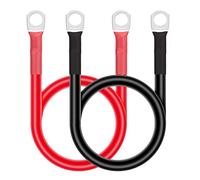 GUNGY 2 Pièces Câble de Batterie 14mm² 50cm Câble Onduleur de Batterie 6AWG 12V Cable Batterie Voiture avec M10 Cosses à œillets pour Camion Auto Moto Marine Solaire Rouge et Noir
