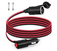 GUNGY 2M Rallonge Allume Cigare 12 V/24 V Prise Allume Cigare avec Interrupteur 16 AWG Câble d'extension Adaptateur avec Fusible 15A pour Camion Bateau Réfrigérateur Voiture