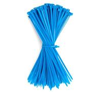 GUNGY Attache Cable Bleu 200 x 3,6 mm Collier de Serrage Plastique Serre Câbles Électriques pour Cable Management Jardinage 100 Pièces