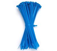 GUNGY Attache Cable Bleu 200 x 4,8mm Collier de Serrage Plastique Serre Câbles Électriques pour Cable Management Jardinage 100 Pièces