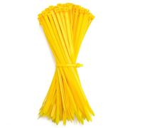 GUNGY Attache Cable Jaune 200 x 4,8 mm Collier de Serrage Plastique Serre Câbles Électriques pour Cable Management Jardinage 100 Pièces