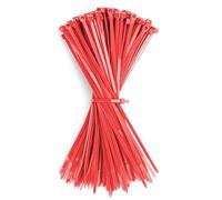 GUNGY Attache Cable Rouge 200 x 3,6 mm Collier de Serrage Plastique Serre Câbles Électriques pour Cable Management Jardinage 100 Pièces