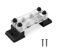 GUNGY Bloc de Distribution Alimentation 12V-48V DC BusBar 150A Barres de D'énergie Segmentée 2 Voies avec 8 x M6 Boulons de Borne pour Voiture Bateau Noir