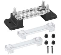 GUNGY Bloc de Distribution D'alimentation 12V-48V DC Barres de Distribution D'énergie 150A BusBar 2 Voies avec 12 x M4 Boulons de Borne pour Voiture Bateau Noir