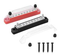GUNGY Bloc de Distribution D'alimentation 12V-48V DC Barres de Distribution D'énergie BusBar 150A avec 8 x M4 Boulons de Borne pour Voiture Camion Bateau Rouge Noir 2 Pièces