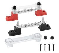 GUNGY Bloc de Distribution D'alimentation 12V-48V DC Barres de Distribution D'énergie BusBar 150A Segmentée avec 6 x M4 Borne pour Voiture Camion Bateau Rouge Noir 2 Pièces