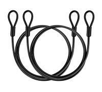GUNGY Câble Antivol de Vélo Câble de Sécurité en Acier avec œillets Longueur 1m Épaisseur 4mm avec Revêtement PVC pour Cadenas Antivol à Disque et Antivol en U Noir 2 Pièces