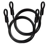 GUNGY Câble Antivol de Vélo Câble de Sécurité en Acier avec œillets Longueur 1m Épaisseur 6mm avec Revêtement PVC pour Cadenas Antivol à Disque et Antivol en U Noir 2 Pièces