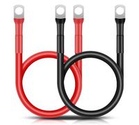 GUNGY Cable Batterie Voiture 14mm² 50cm Câble Onduleur de Batterie 6AWG 12V Câble de Batterie avec M8 Cosses à œillets pour Camion Auto Moto Marine Solaire Rouge et Noir 2 Pièces