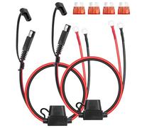 GUNGY Câble Connecteur SAE 60cm 16AWG Connecteur SAE à Anneau Terminal Rallonge SAE avec Fusible 10A pour Chargement de Batterie de Voiture Moto 2 Pièces
