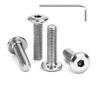 GUNGY Vis à Tête Plate M4 x 20 mm Vis à Six Pans Creux en Acier Inoxydable A2 V2A Boulons de Meubles Hexagonale Filetage Complet avec llen 25 Pièces
