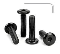 GUNGY Vis à Tête Plate M5 x 30 mm Noir Vis à Six Pans Creux en Acier Inoxydable A2 V2A Boulons de Meubles Hexagonale Filetage Complet avec llen 25 Pièces