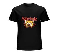 Guniangjia Men's Aggretsuko Retsuko Rage Trash Metal T Shirt Black L