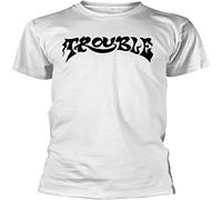 Guniangjia Trouble Logo White T Shirt Damen Kurzarm White L