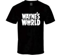 Guniangjia Wayne's World 90's Costume Party Shirt Black White Tshirt Men's Black M