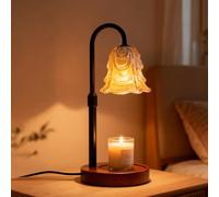 Guniata Chauffe-bougie - Avec minuterie et variateur - 4 niveaux d'intensité variable - Hauteur réglable - Lampe parfumée pour huiles essentielles - Pour bougies parfumées en verre, maison, chambre à