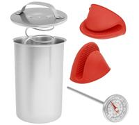 Guniata Fabricant de jambon avec thermomètre de cuisson et silicone de cuisine en acier inoxydable - Presse à viande réutilisable Deli pour viande Deli maison