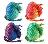 Guniata Lot de 4 œufs de dragon imprimés en 3D, créatif, avec ailes, décoration d'intérieur multifonction pour enfants d'âge préscolaire, garçons, filles, bureau, voiture (4 pièces)