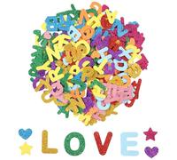 Guniata Lot de 640 lettres autocollantes en caoutchouc mousse - Couleurs vives - Pour décoration de cartes, école, bricolage, scrapbooking (10 couleurs)