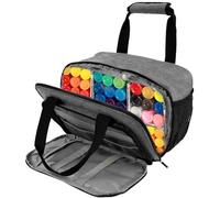 Guniata Sac de rangement pour marqueurs de peinture acrylique avec doublure intérieure en aluminium - Organiseur pour peintures acryliques avec poignée de transport pour pinceaux et palettes, gris,