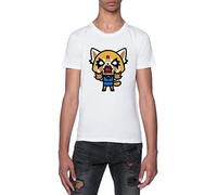 Gunmant Aggretsuko Retsuko Agressif en colère T-Shirt Blanc Homme Manches Courtes Col Rond White Mens M