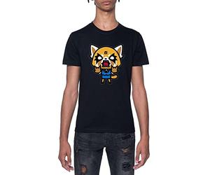 Gunmant Aggretsuko Retsuko Agressif en colère T-Shirt Noir Homme Manches Courtes Col Rond Black Mens M