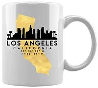 Gunmant Los Angeles City And Map Ceramic White Mug Coffee Tea Water Cup Office Home