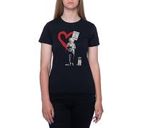 GUNMANTOR Banksy Einstein Love is The Answer T-Shirt Noir Femme Manches Courtes Col Rond Black Womens