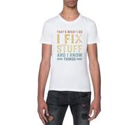 GUNMANTOR C'est Ce Que Je Fais T-Shirt Blanc Homme Manches Courtes Col Rond