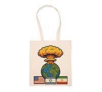 GUNMANTOR Conflit Entre Israël Et L'iran Sac à Provisions Beige Réutilisable Durable écologique Reusable Shopping Bag